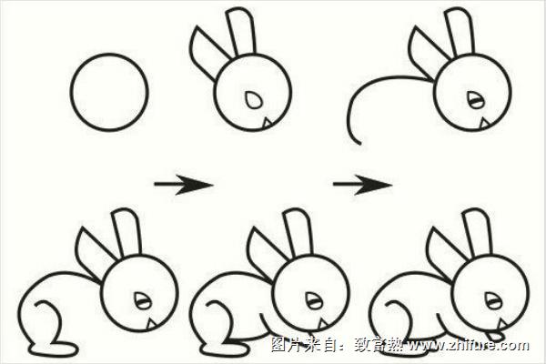 兔子简笔画怎么画步骤?兔子简笔画图片大全