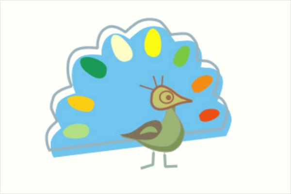 孔雀简笔画带颜色(画图步骤)