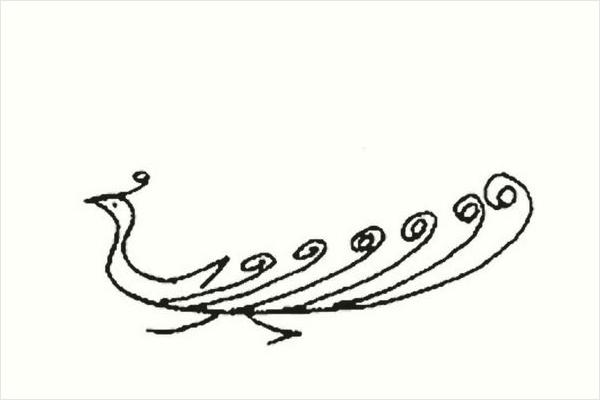 孔雀简笔画带颜色(画图步骤)