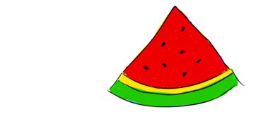 西瓜简笔画（图解步骤）